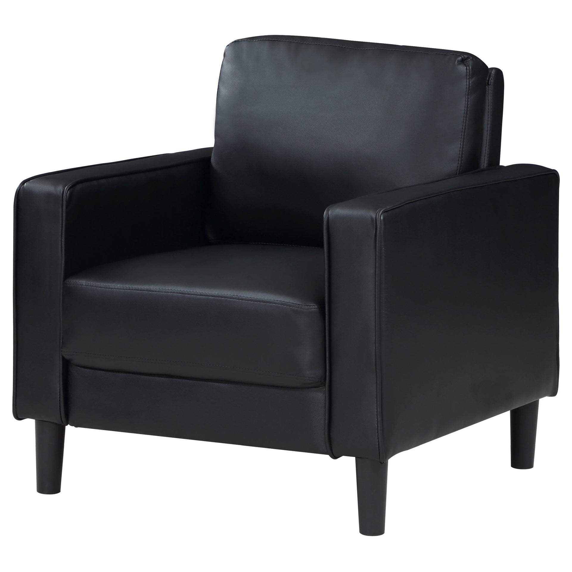 Farallone Black Upholstered Track Arm Accent Chair