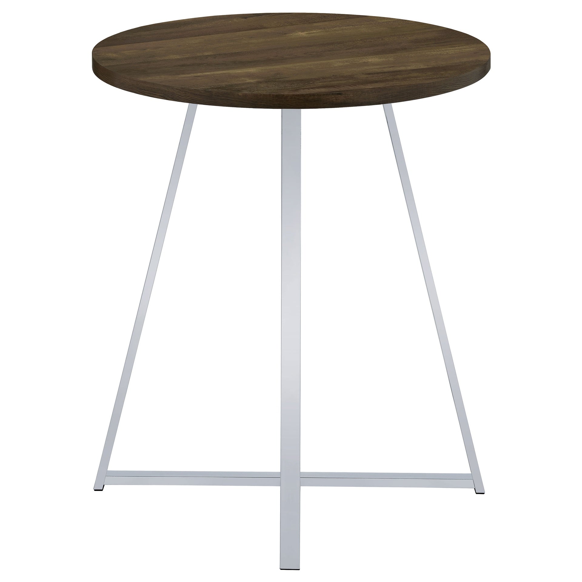 Burkhart Brown Oak Round 35-inch Pub Height Bistro Bar Table