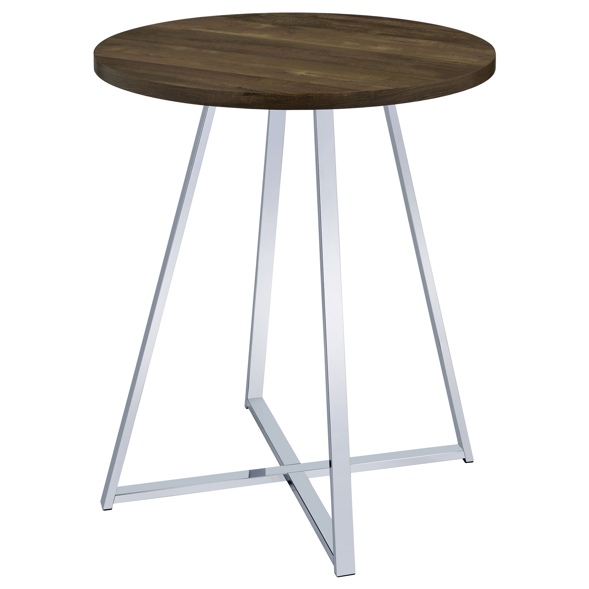Burkhart Brown Oak Round 35-inch Pub Height Bistro Bar Table