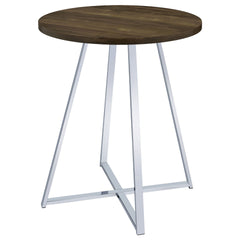 Burkhart Brown Oak Round 35-inch Pub Height Bistro Bar Table