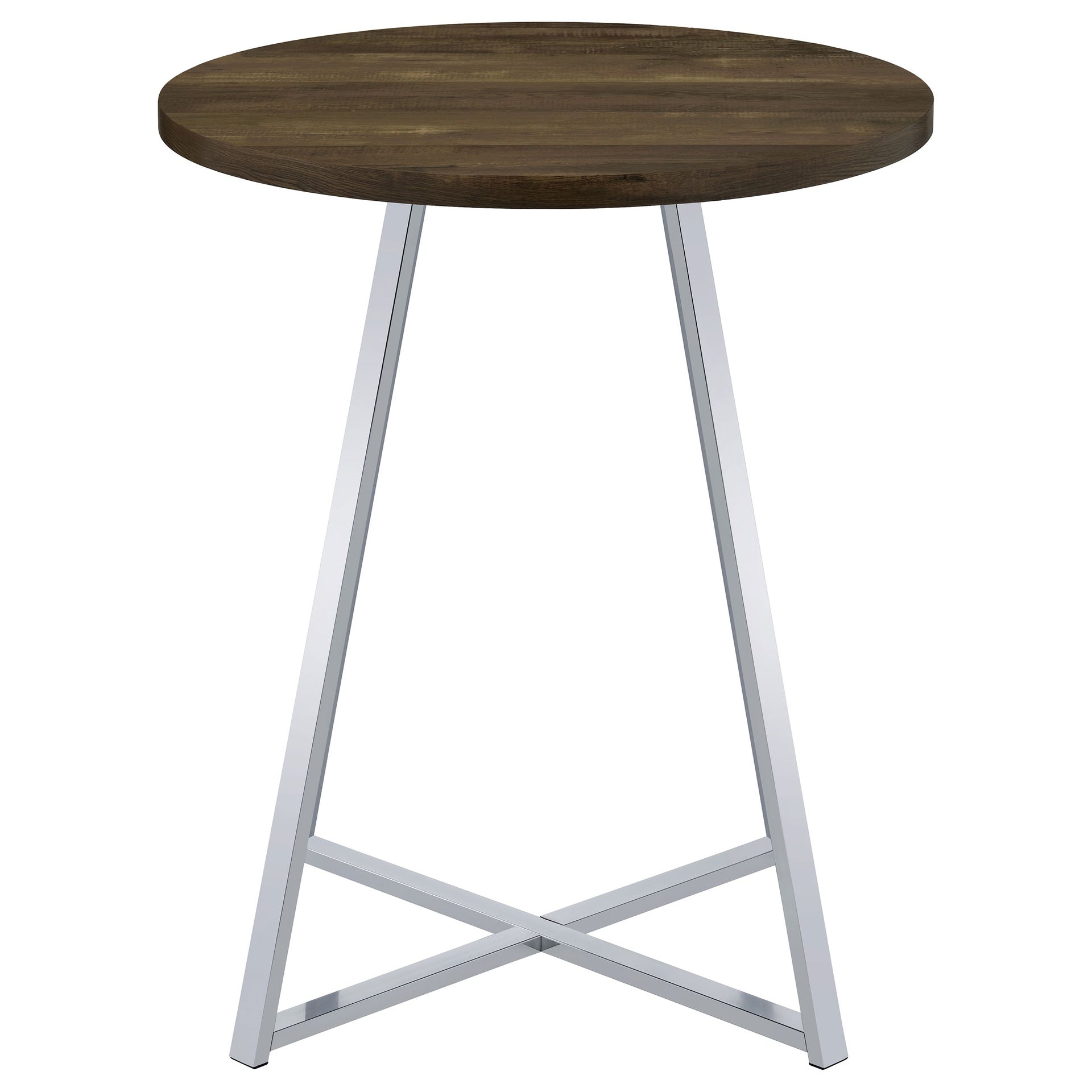 Burkhart Brown Oak Round 35-inch Pub Height Bistro Bar Table