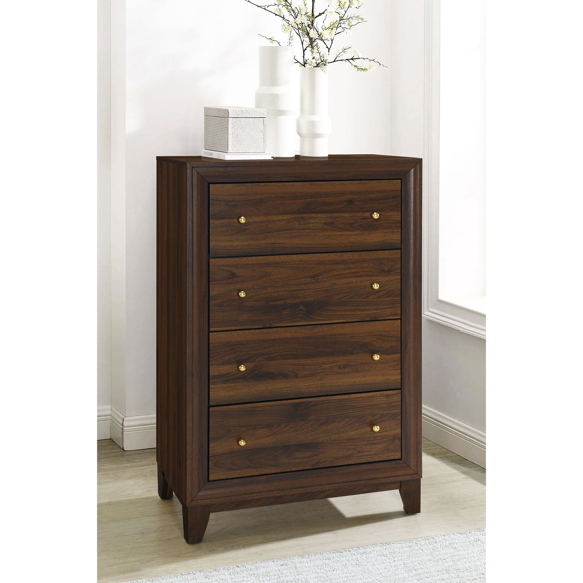 Anza Walnut 4-drawer Chest