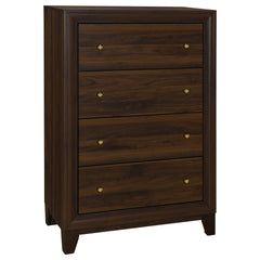 Anza Walnut 4-drawer Chest