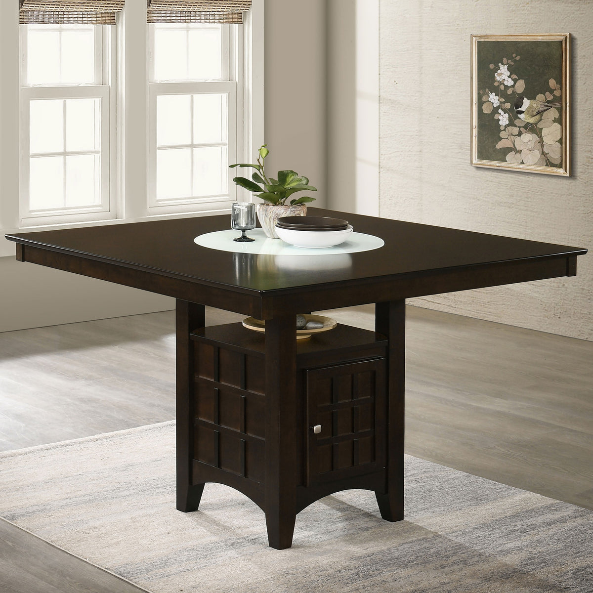 Tolland Cappuccino 1-door Storage Counter Height Dining Table
