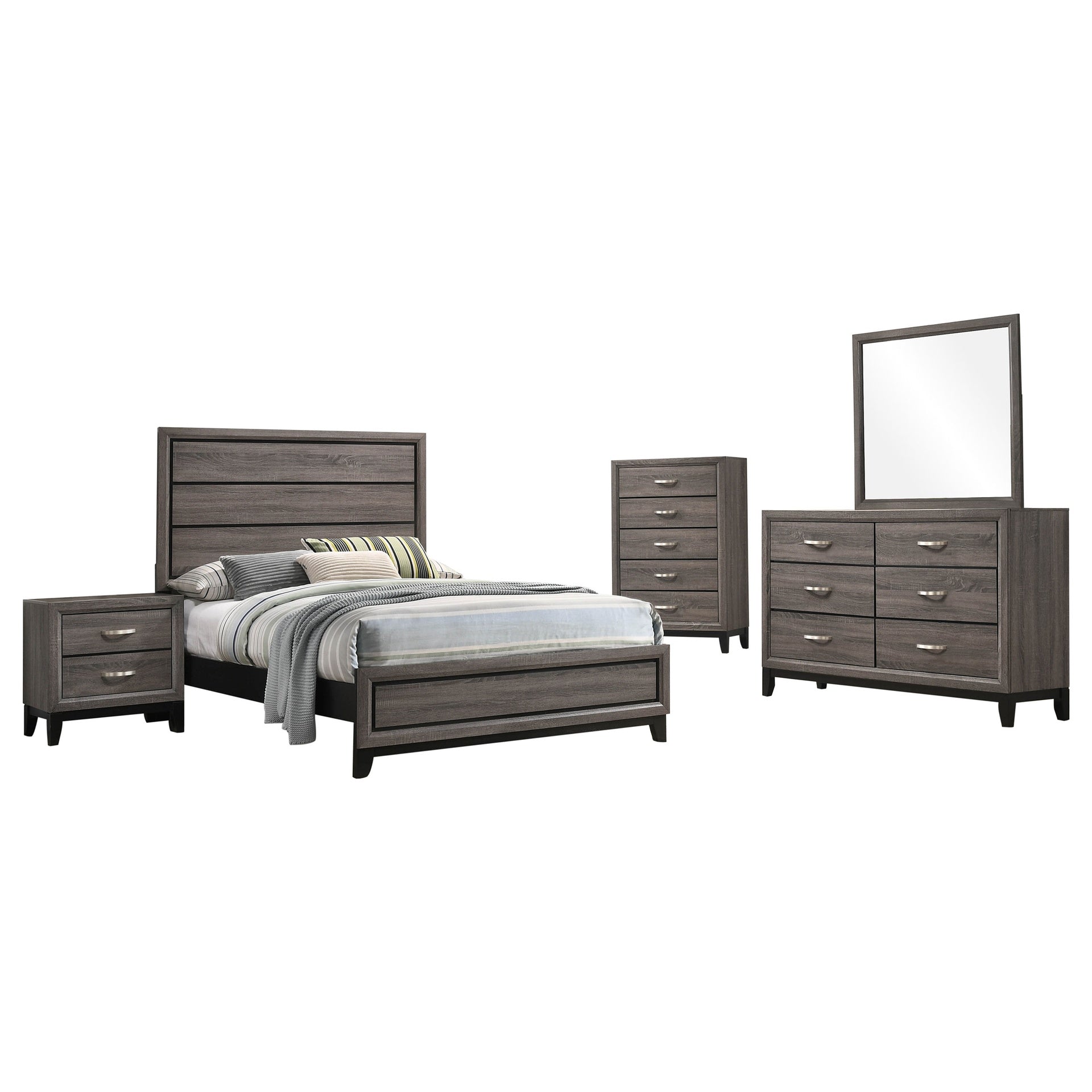 Cabrillo Grey Oak 5-piece Full Bedroom Set