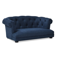 Kiki 36.5" Chesterfield Dog Sofa Bed, Medium, Pacific Blue Stain Resistant High Performance Polyester