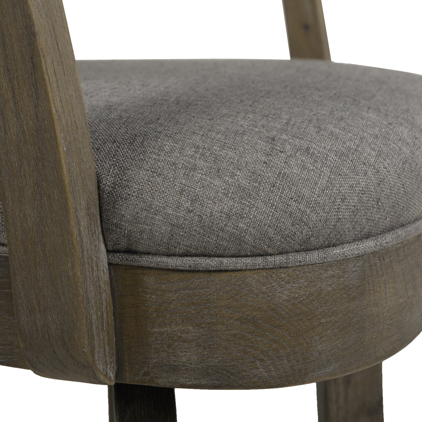 Williams 31" Swivel Bar Stool with Armrests, Heathered Grey Linen