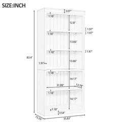 83" Tall Wood Bookcase Suite ,5-Tier Home Decor Bookshelves Suite with Adjustable Shelves,Storage Organizer for CDs/Books/Movies,Free Standing Storage Shelves Suite for Living Room,Office,White