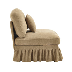 Armless Sofa Chenille W/1 Pillow -Light Coffee