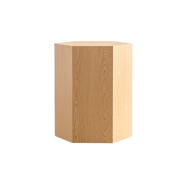 Hexagon MDF Coffee Table - Nature Wood Grain Sticker Side Table, Modern Fully Assembled End Table for Small Spaces (Living Room/Bedroom, 15.75"×13.58"×18.9")