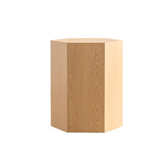 Hexagon MDF Coffee Table - Nature Wood Grain Sticker Side Table, Modern Fully Assembled End Table for Small Spaces (Living Room/Bedroom, 15.75"×13.58"×18.9")