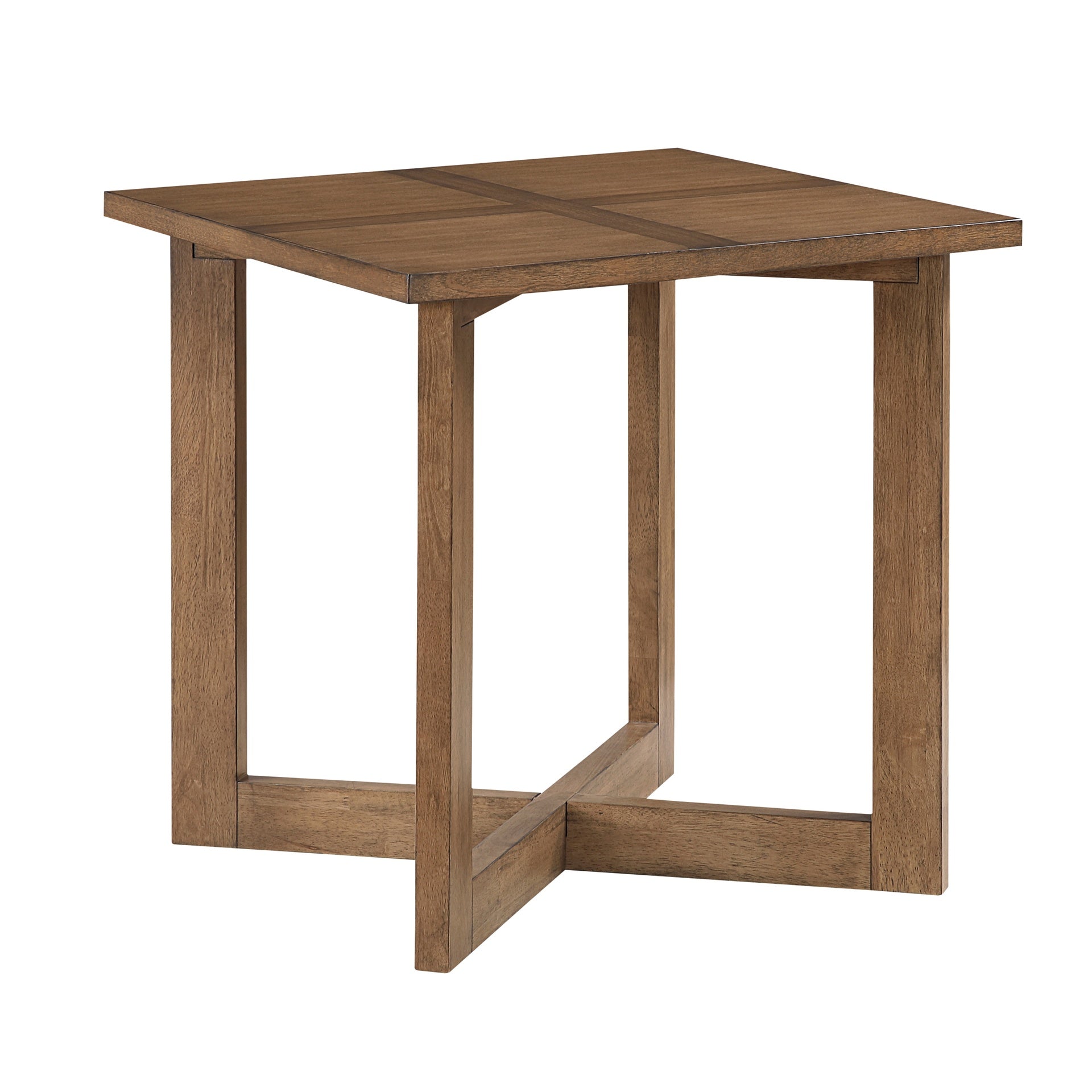 Contemporary Square End Table Brown Finish Wooden Furniture 1pc Side Table