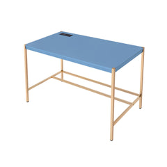 Midriaks Navy Blue & Gold Finish Writing Desk W/USB