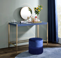 Midriaks Navy Blue & Gold Finish Writing Desk W/USB