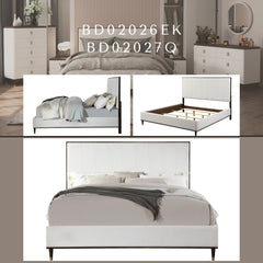 Cerana Light Gray Fabric Queen Bed