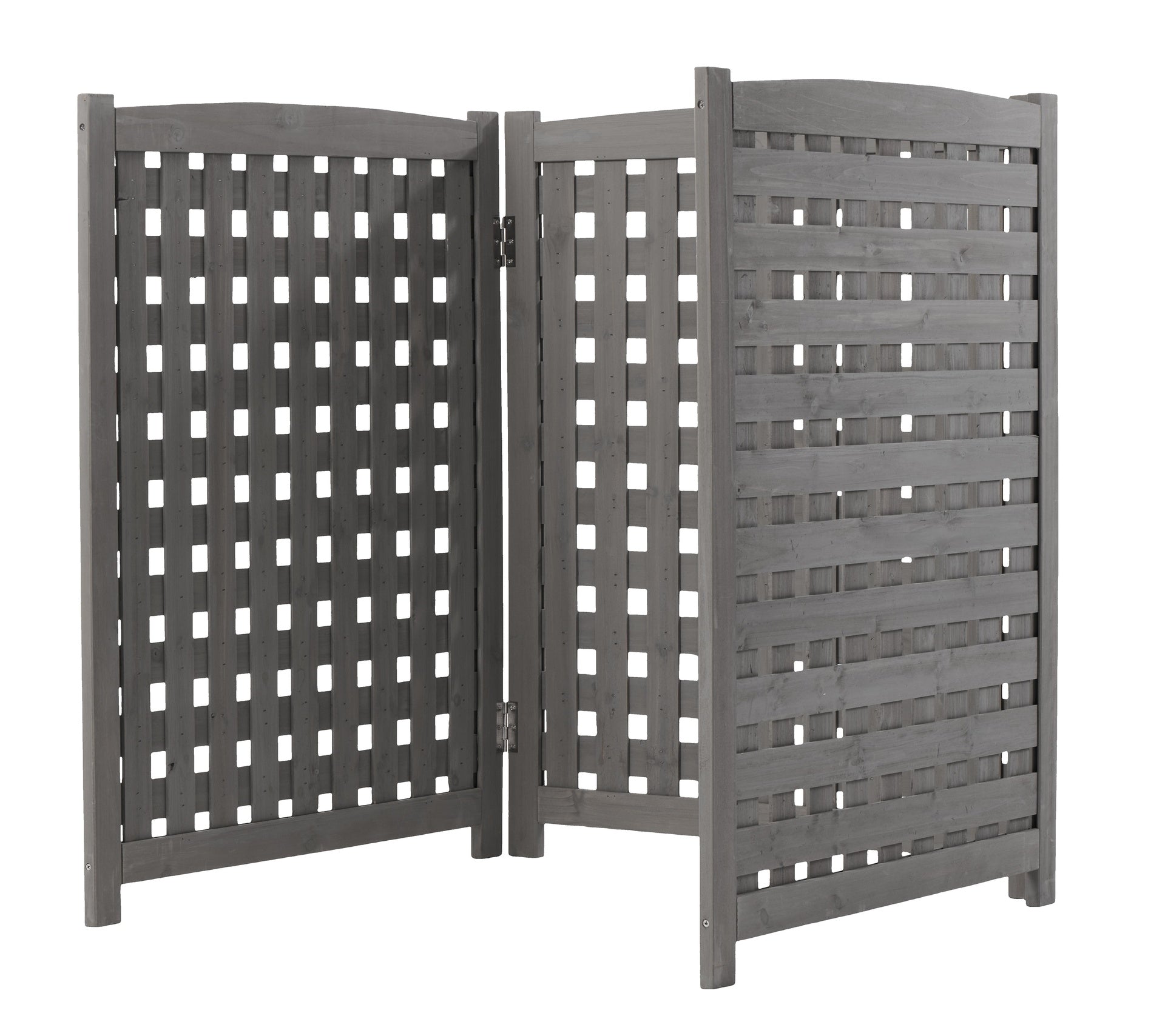 3-Panel Outdoor Air Conditioner Fence Screen, Outside Wood Privacy Fence, 32" W x 38" H