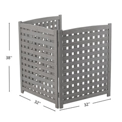 3-Panel Outdoor Air Conditioner Fence Screen, Outside Wood Privacy Fence, 32" W x 38" H