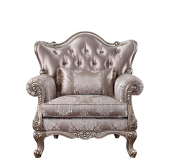 Jayceon Fabric & Champagne Finish Chair W/Pillow
