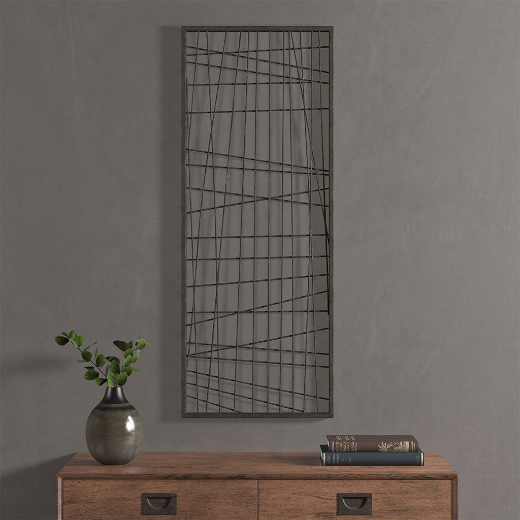 Distressed Black Metal Wall Decor