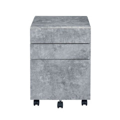 3-Drawers Storage File Cabinet with Caster Wheels Wooden Frame 1pc Home Office Furniture