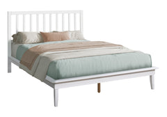 Bed, Platform Bed, Queen Size, Frame Only, Bedroom, White Wood Frame, White Wood Legs, Contemporary, Modern