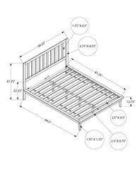 Bed, Platform Bed, Queen Size, Frame Only, Bedroom, White Wood Frame, White Wood Legs, Contemporary, Modern
