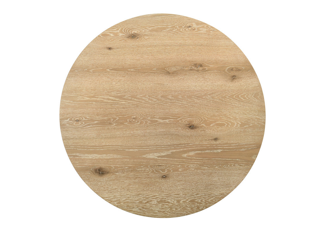 Tiziano Oak Finish 47" Round Dining Table with Metal Base