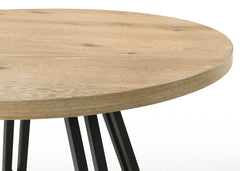 Tiziano Oak Finish 47" Round Dining Table with Metal Base