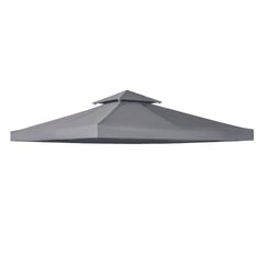 Outsunny 9.8' x 9.8' Gazebo Replacement Canopy, 2-Tier Top UV Cover for 9.84' x 9.84' Outdoor Gazebo, Dark Gray (TOP ONLY)