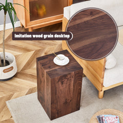 12x12x20 Inch Walnut Wood Grain MDF Coffee Table - Luxurious Design, Perfect Living Room Accent.Fashion texture design coffee table, suitable for various situations and scenes.W1151P231612