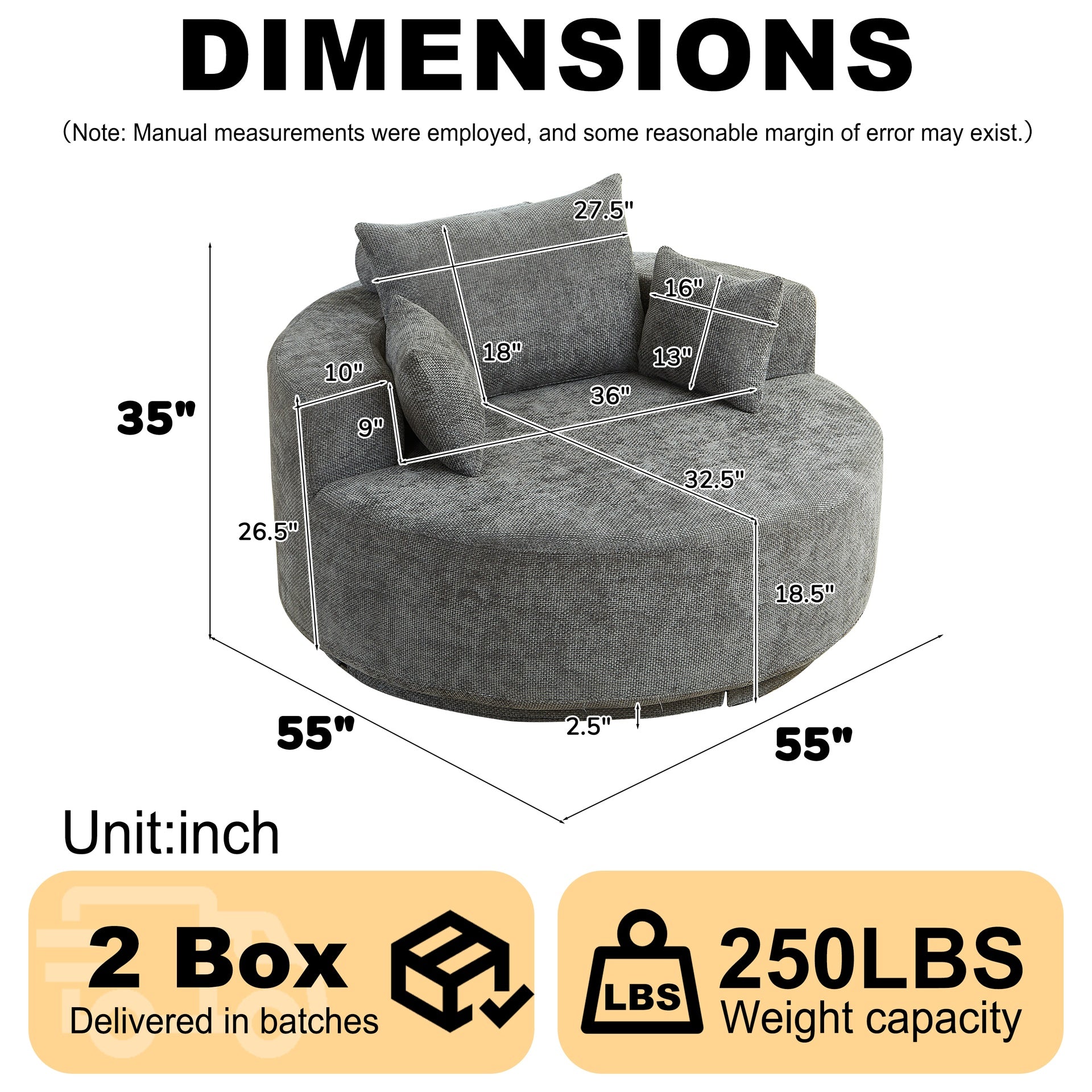 55'L Chenille Sponge single sofa,No Assembly Required,Fluffy Modern Sleeper Chair for Living room, Bedroom, Lounge and Projection Room(Not a swivel chair.)