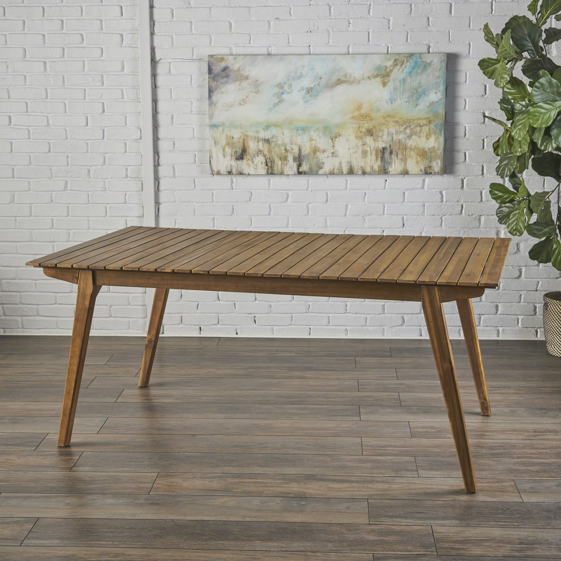 Outdoor 69" Solid Wood Dining Table