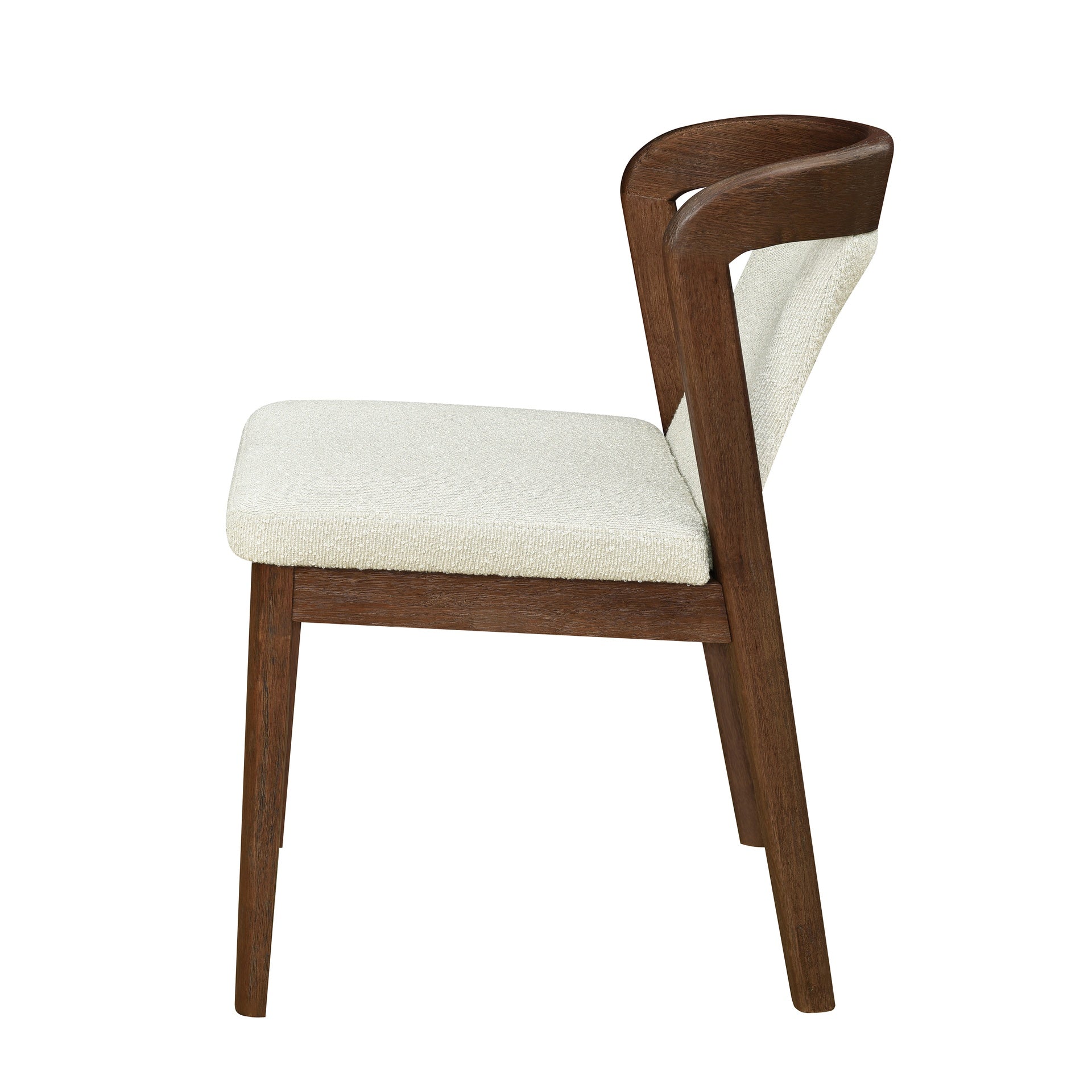 Upholstered Backrest Armless Dining Chairs (Walnut+Camel)