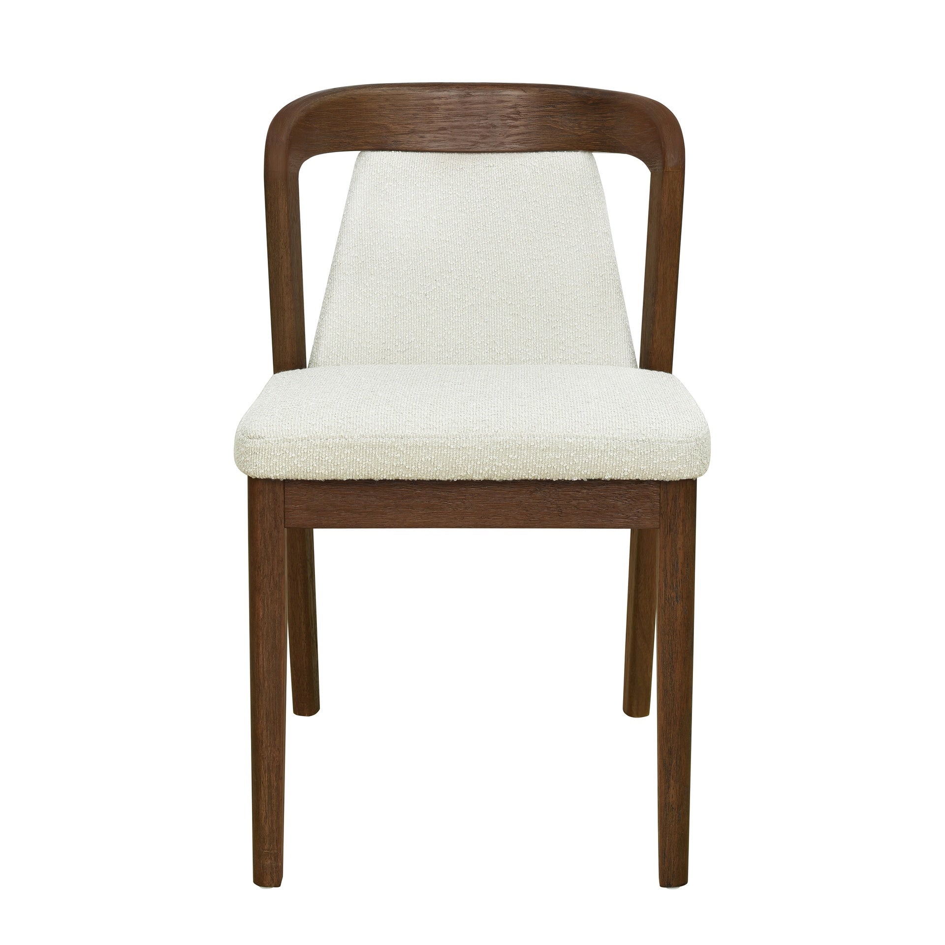 Upholstered Backrest Armless Dining Chairs (Walnut+Camel)