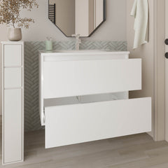 Bathroom Vanity, 2 Drawers, White
