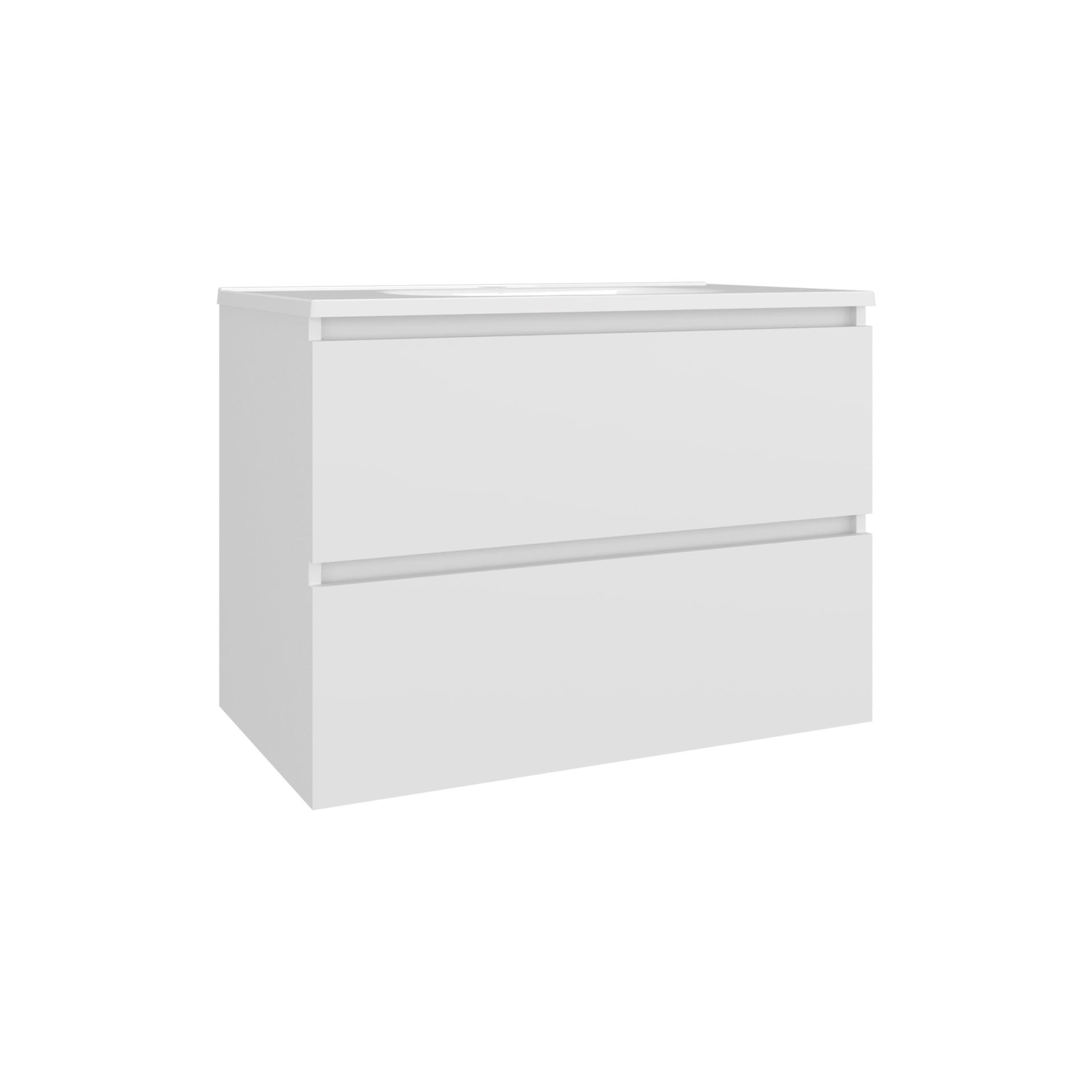Bathroom Vanity, 2 Drawers, White