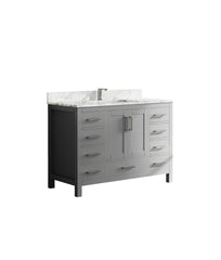 47" Bathroom Storage Vanity Cabinet with Sink & Faucet Hole, Bathroom Vanity with 2 Doors ＆ 9 Drawers(Gray)