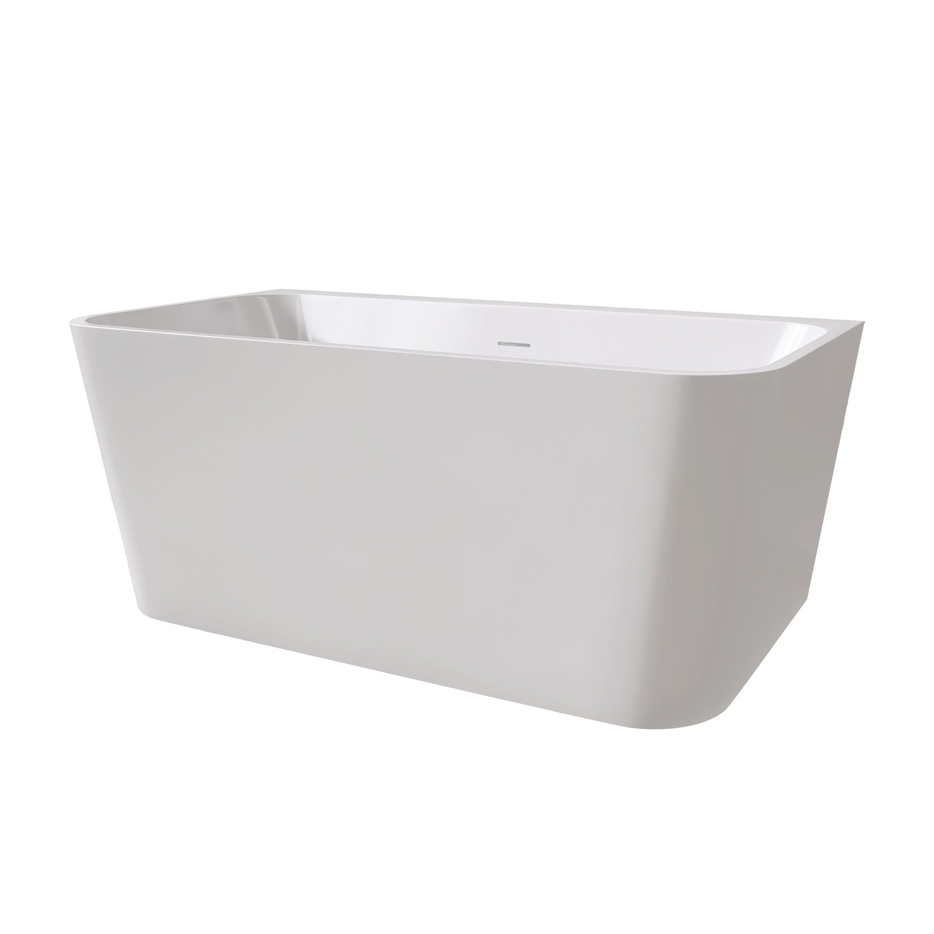 55" Free Standing Tubs Acrylic Rectangular White Soaker Bath tubs