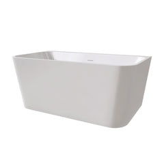 55" Free Standing Tubs Acrylic Rectangular White Soaker Bath tubs