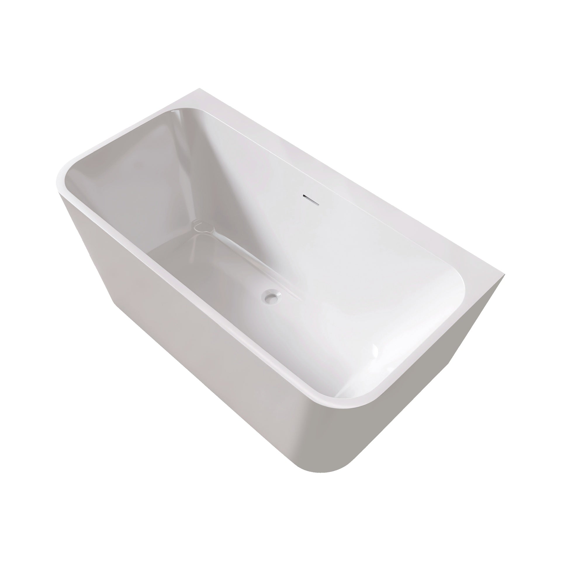 55" Free Standing Tubs Acrylic Rectangular White Soaker Bath tubs