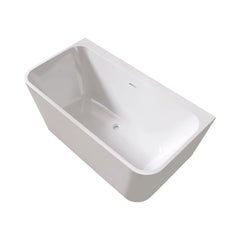 55" Free Standing Tubs Acrylic Rectangular White Soaker Bath tubs