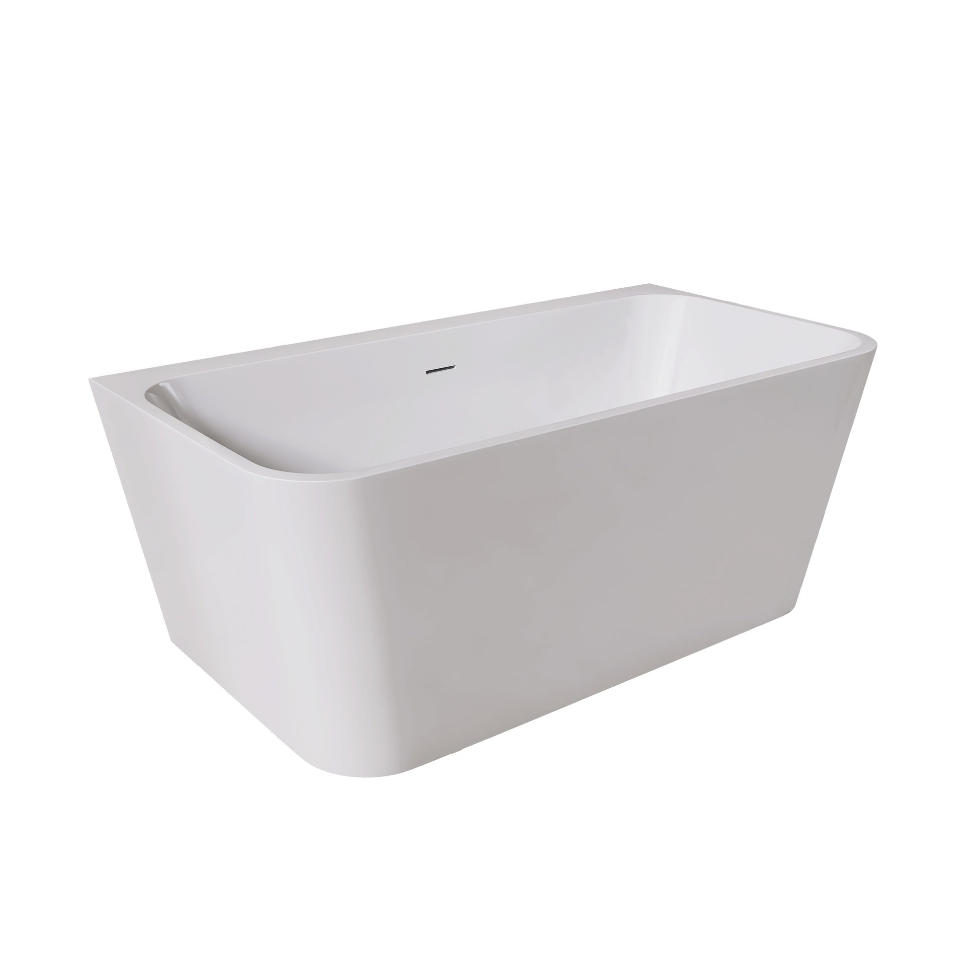55" Free Standing Tubs Acrylic Rectangular White Soaker Bath tubs