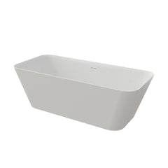 67 Inch Solid Surface Soaking Bathtub - Deep Soak Freestanding Tub