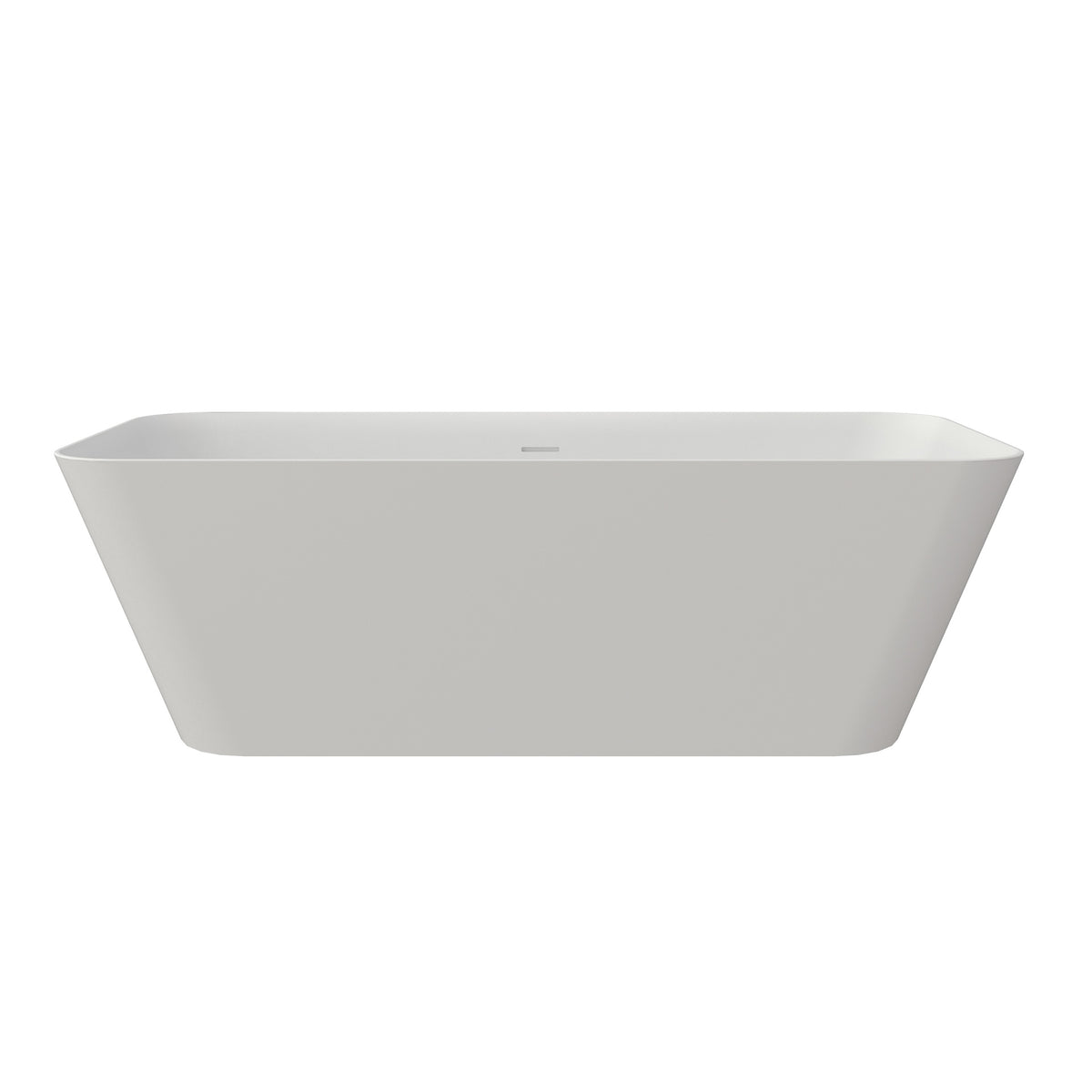 67 Inch Solid Surface Soaking Bathtub - Deep Soak Freestanding Tub