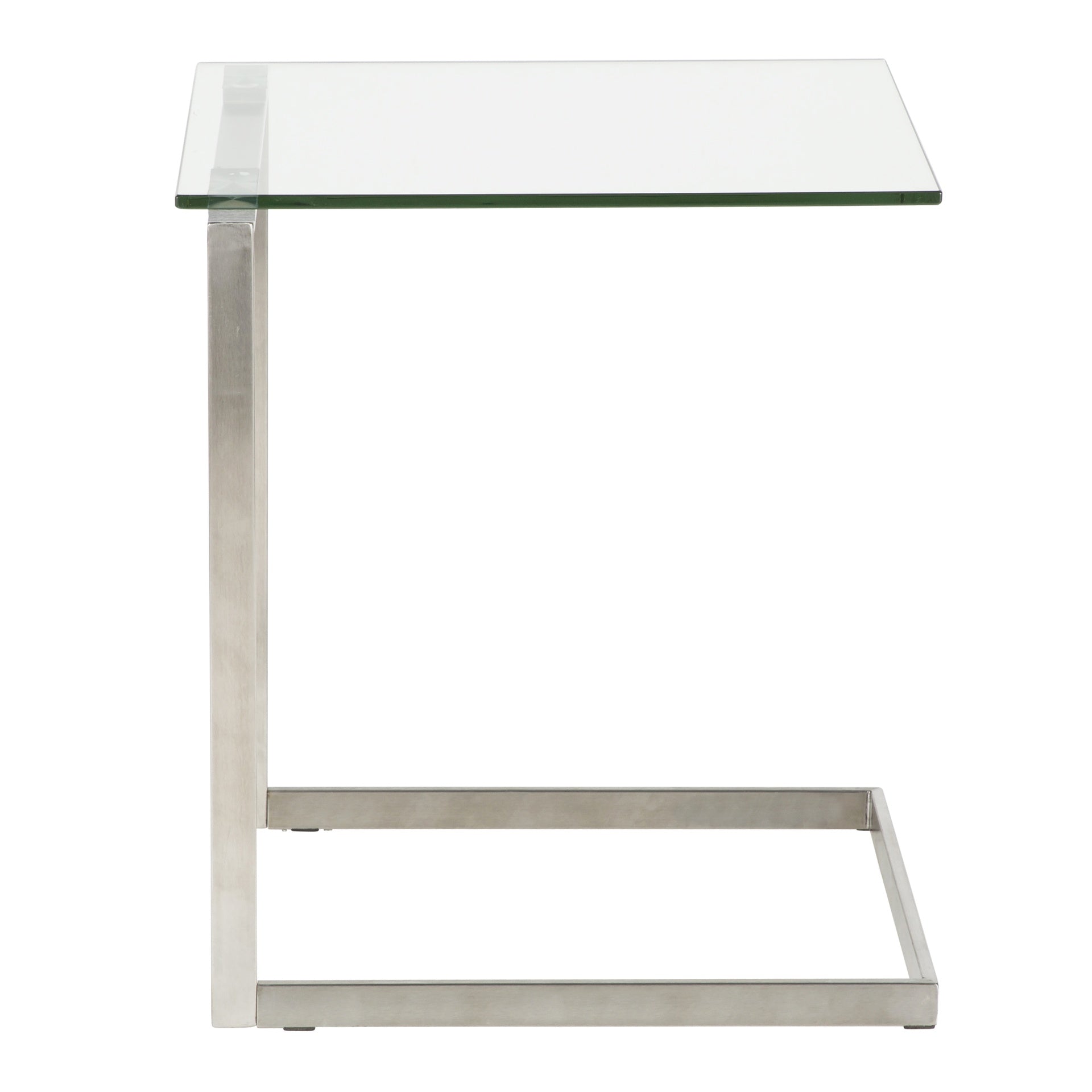 Zenn Contemporary End Table with Clear Glass by LumiSource