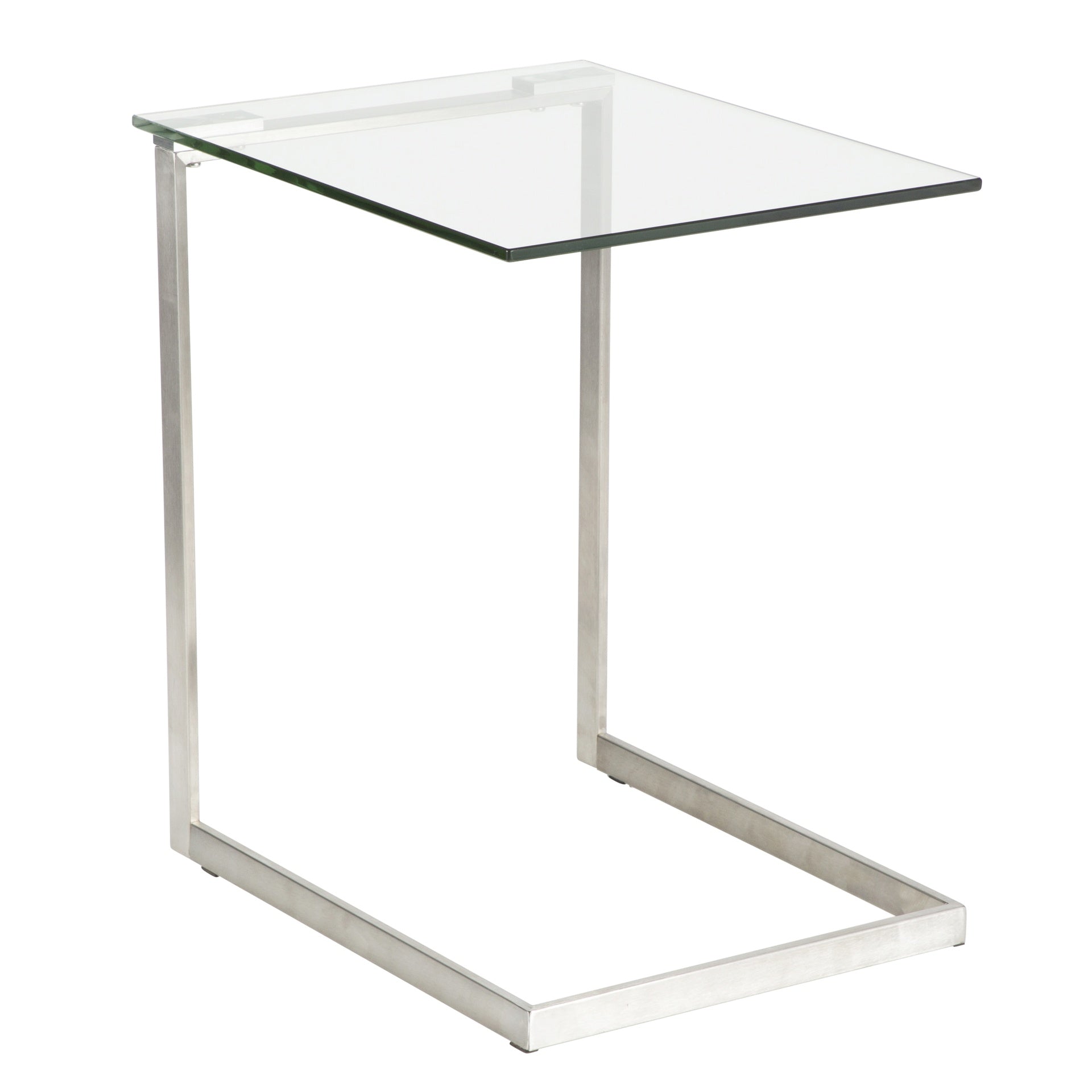 Zenn Contemporary End Table with Clear Glass by LumiSource