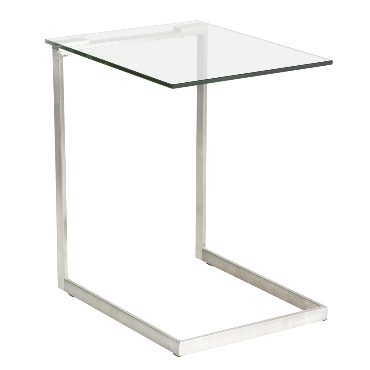 Zenn Contemporary End Table with Clear Glass by LumiSource