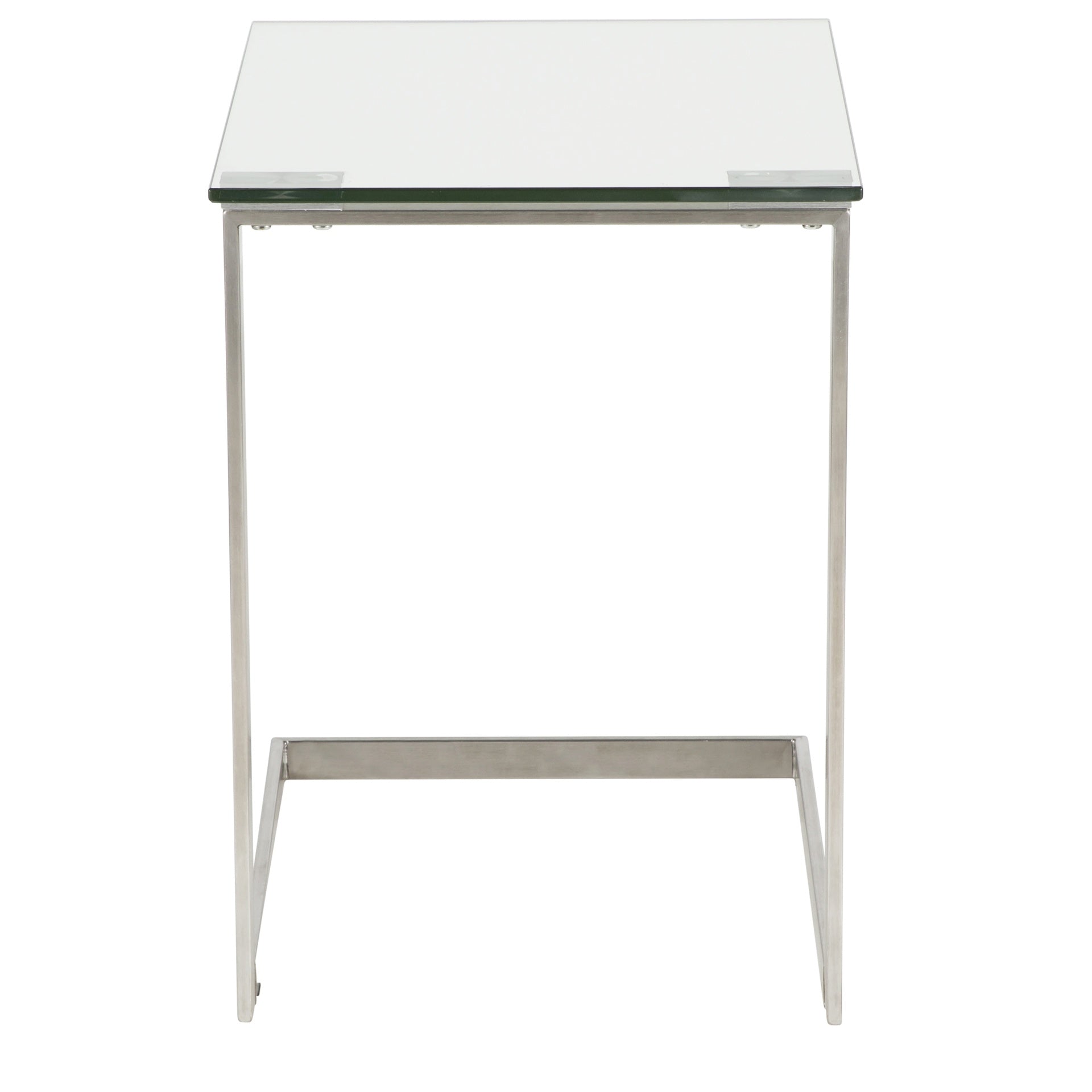 Zenn Contemporary End Table with Clear Glass by LumiSource