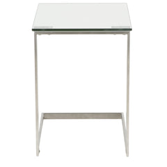 Zenn Contemporary End Table with Clear Glass by LumiSource