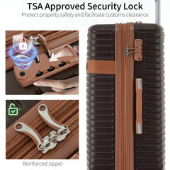 4 Piece Luggage Set Suitcase Set, ABS Hard Shell Lightweight Expandable Travel Luggage with 4 Packing Cubes, TSA Lock, Spinner Wheels for Men Women(16/20/24/28)